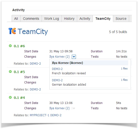 how to integrate JIRA and TeamCity