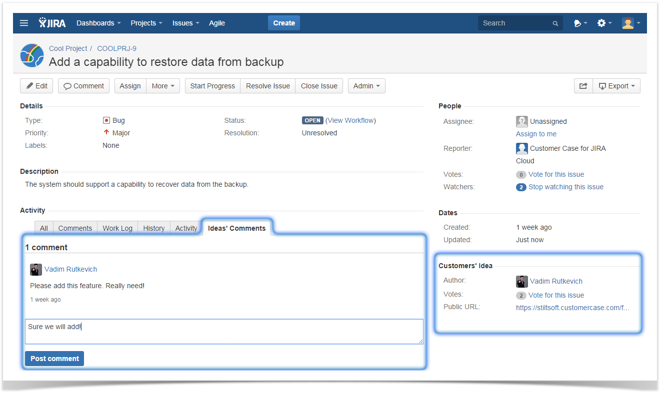 agent feedback forum jira