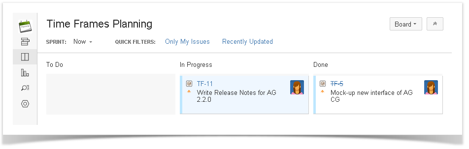 jira issue in progress or done