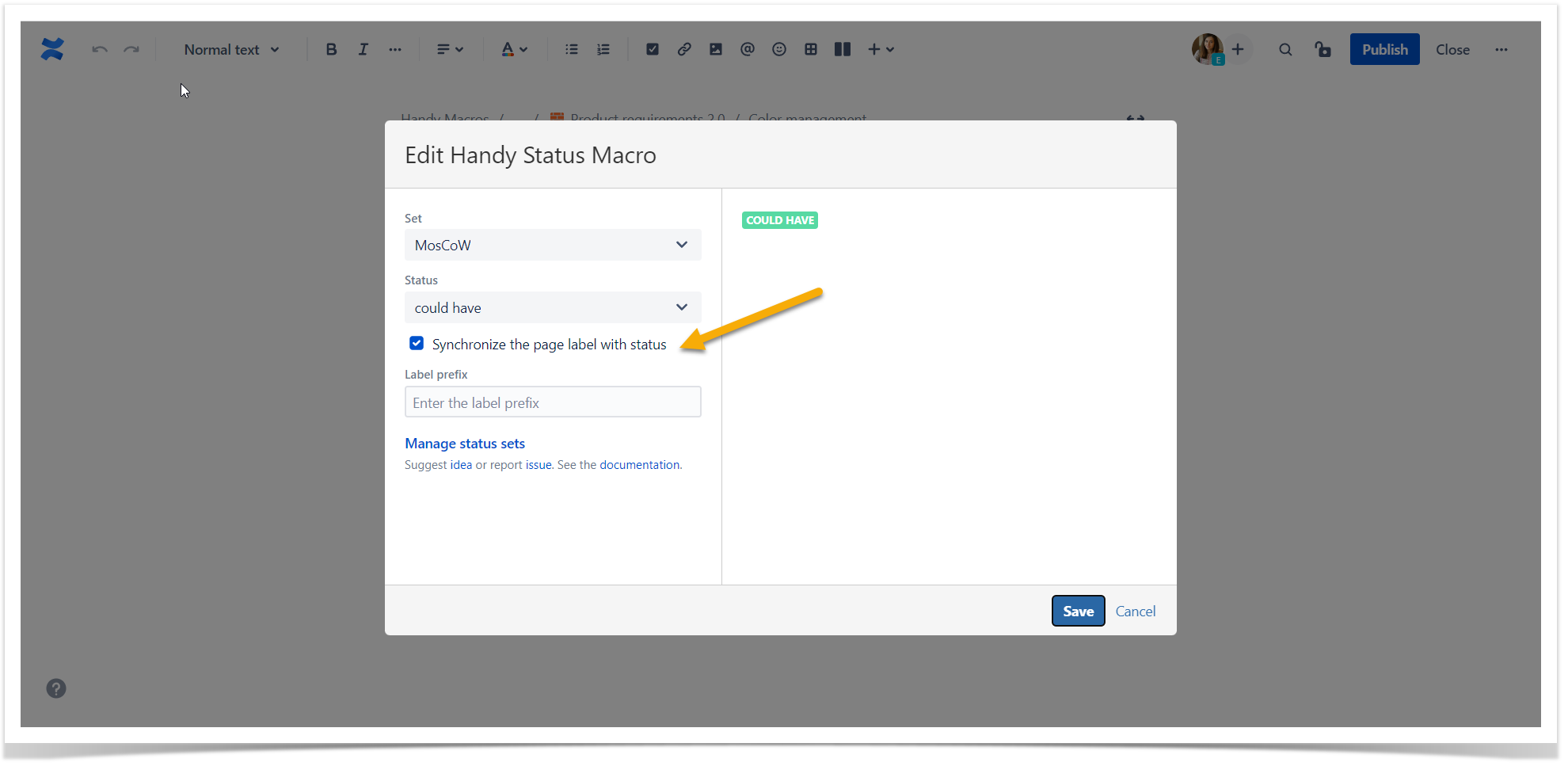 update page labels in Confluence