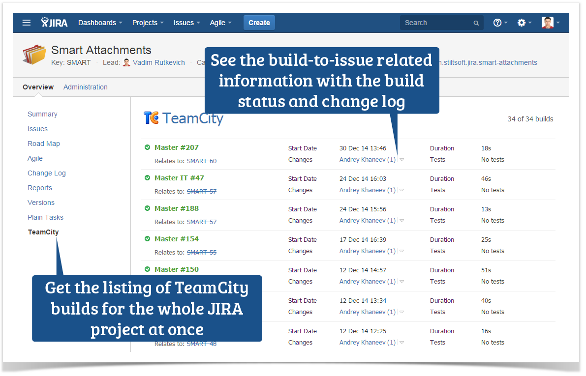 TeamCity Integration through REST API