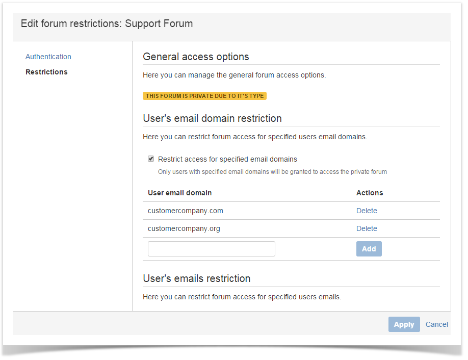 forum access restrictions in Jira