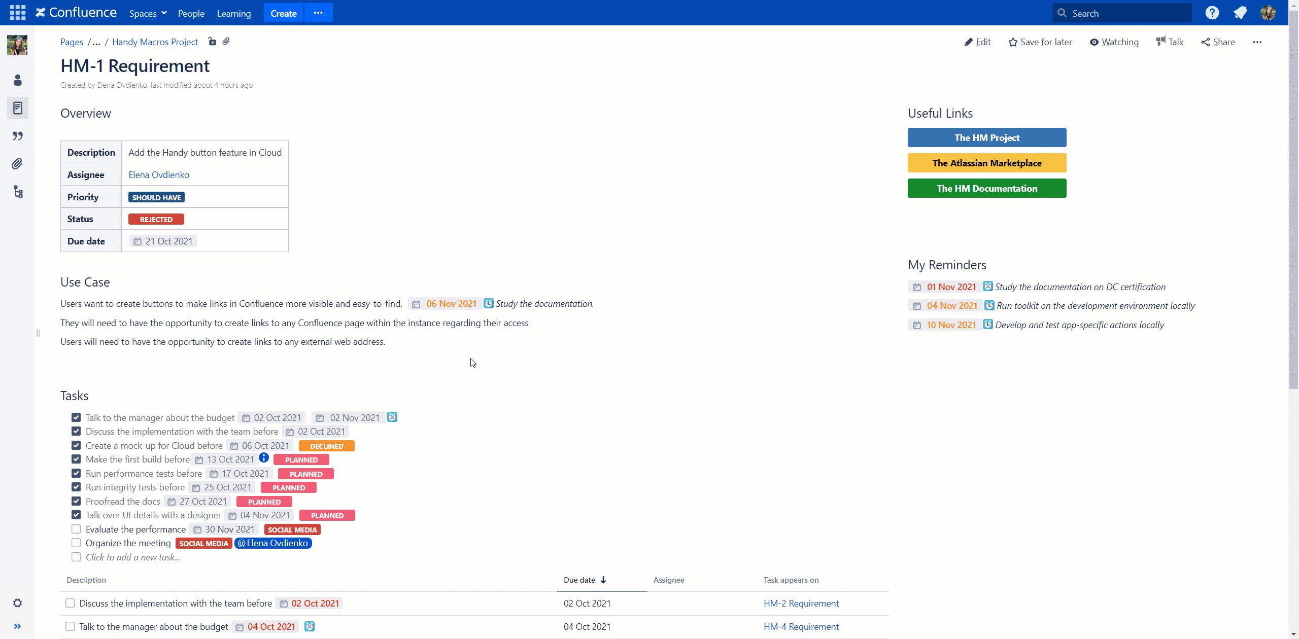 changing date in Confluence