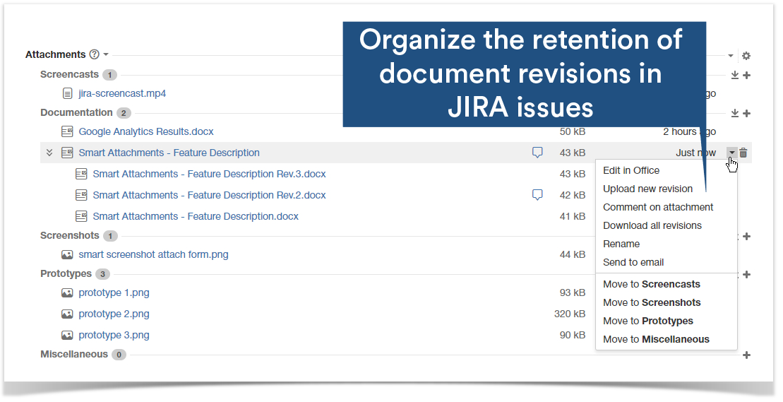 document revision in Jira