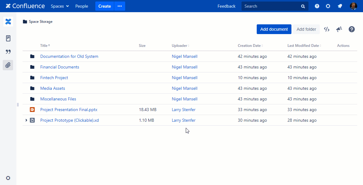 attachments in Confluence