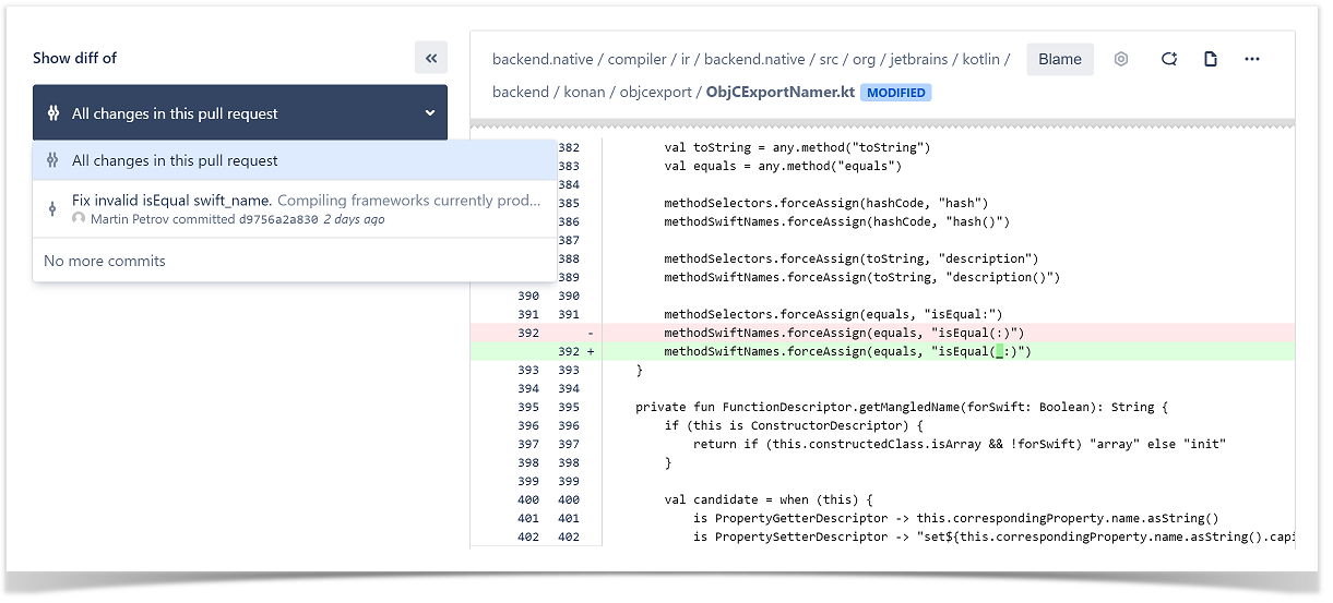 comment pull request or code line in Bitbucket