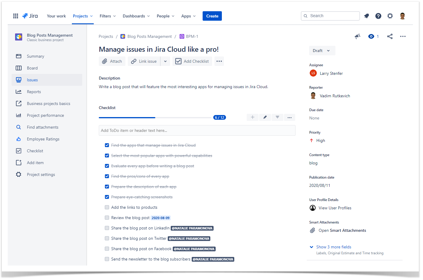 jira Issue Checklist Pro