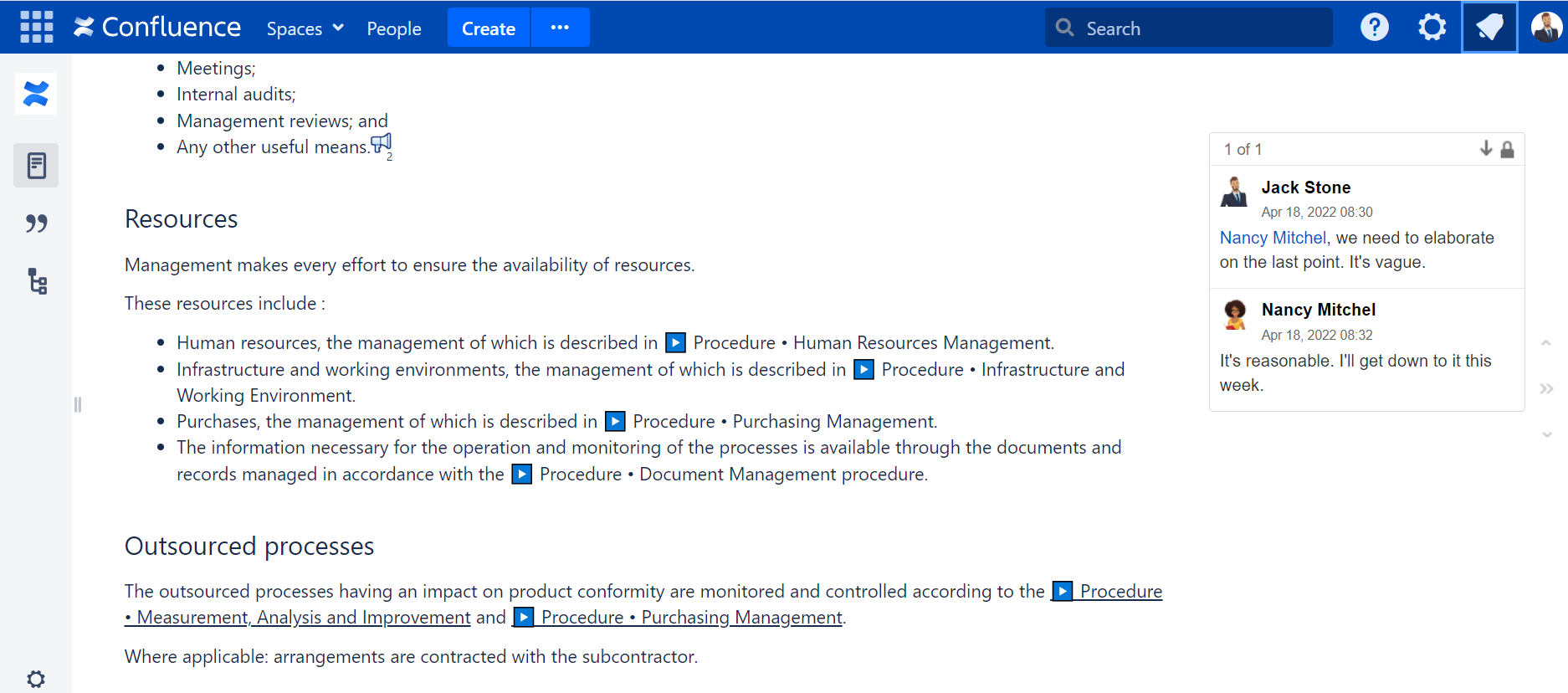 talk restrictions in Confluence