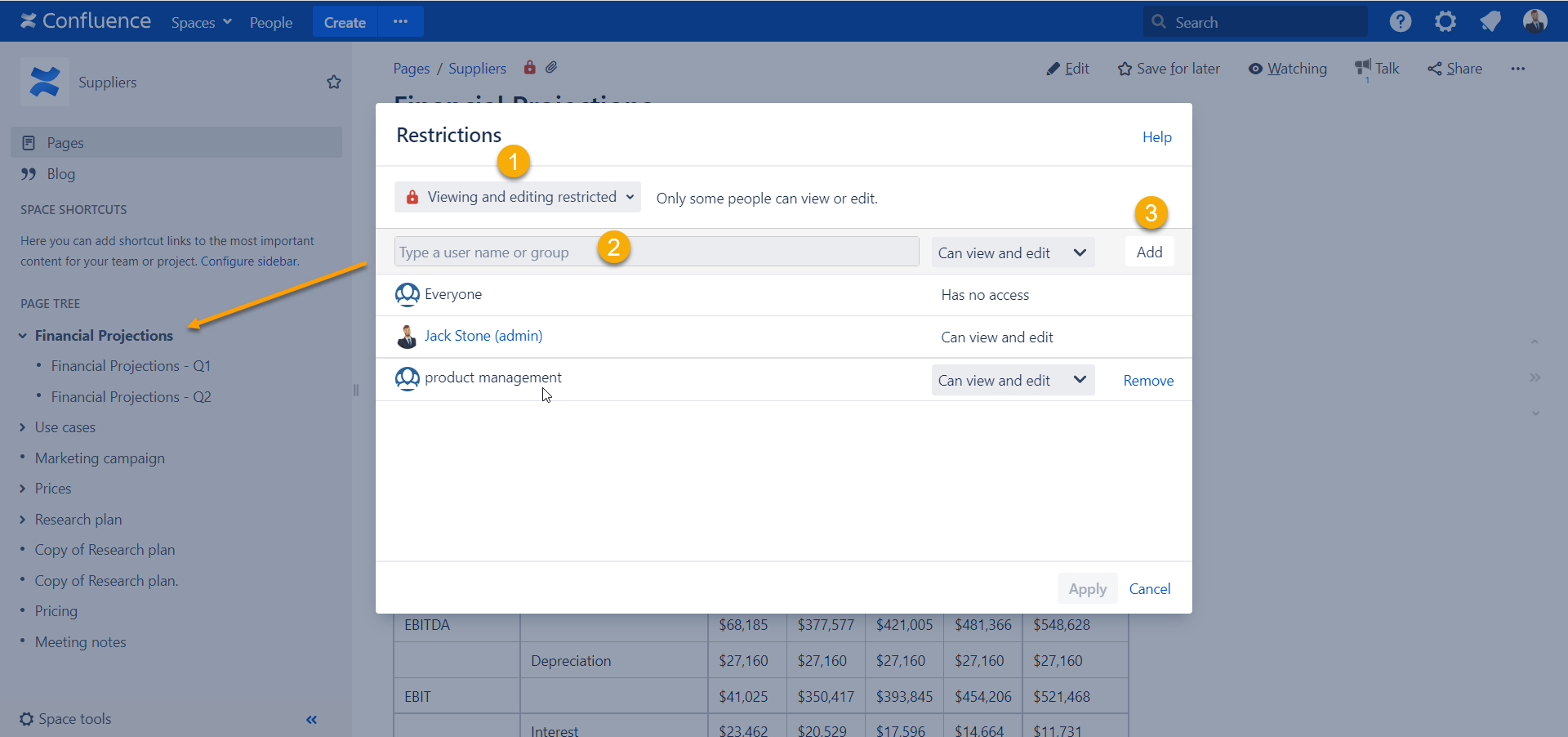 viewing restriction for discussions in Confluence