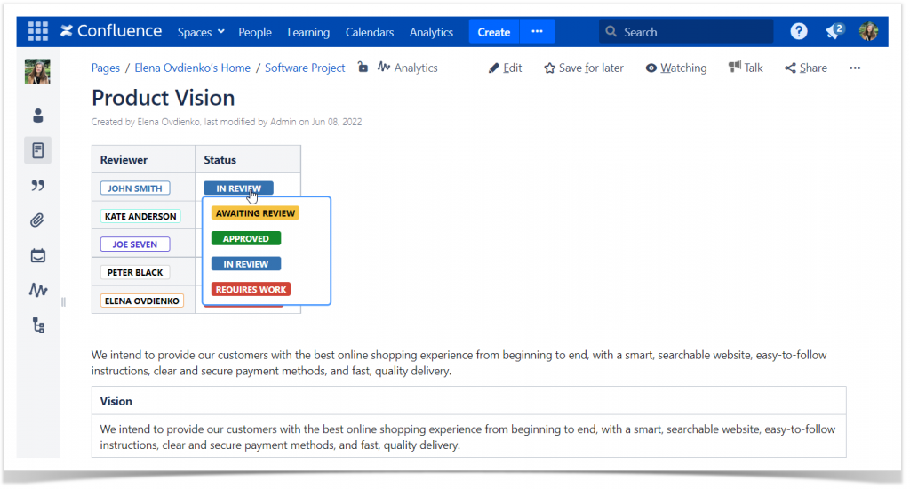 Best Practices for Status Management in Confluence - Stiltsoft