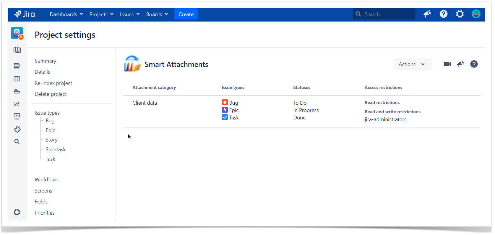 access restriction to jira files