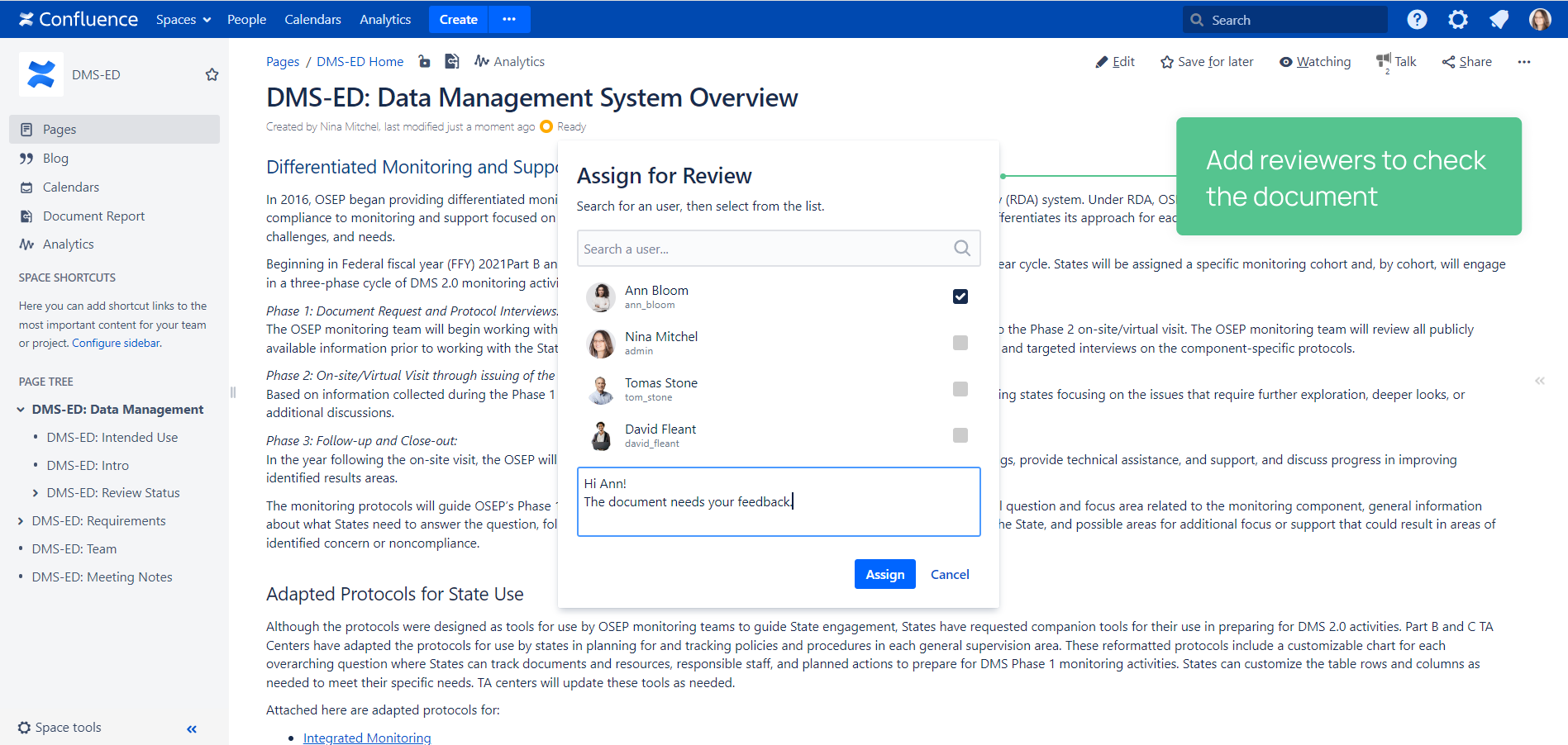 Document Review in Confluence