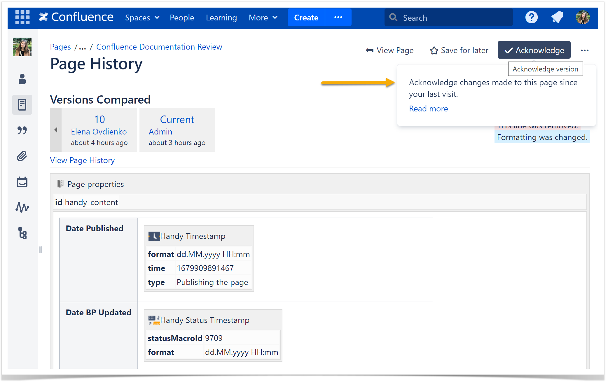 Confluence document management