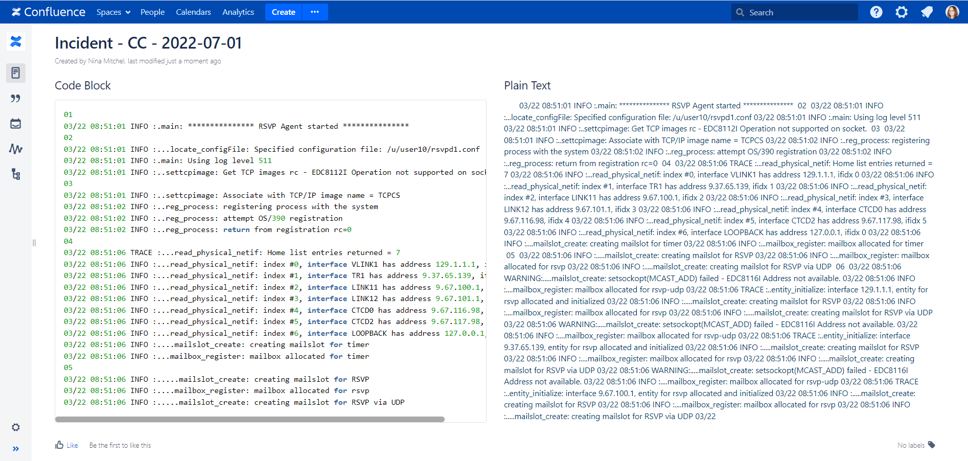 Code Block macro in Confluence