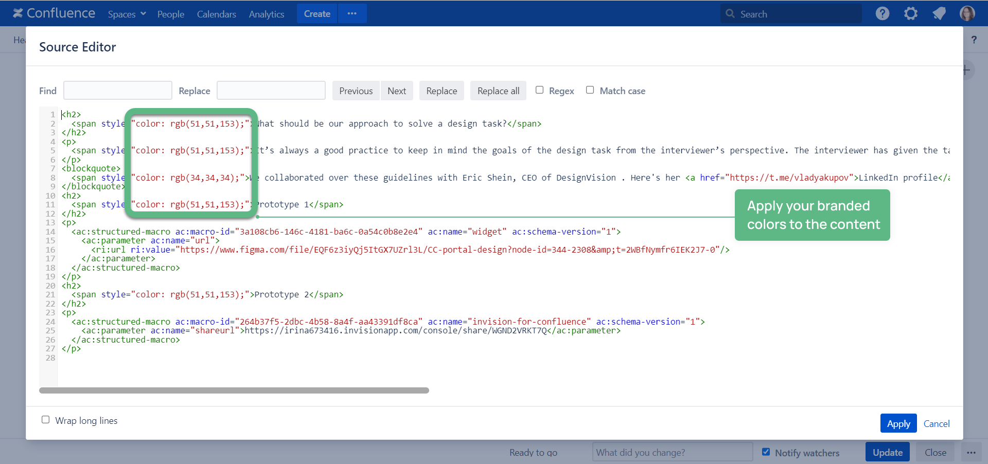 Confluence Source Editor