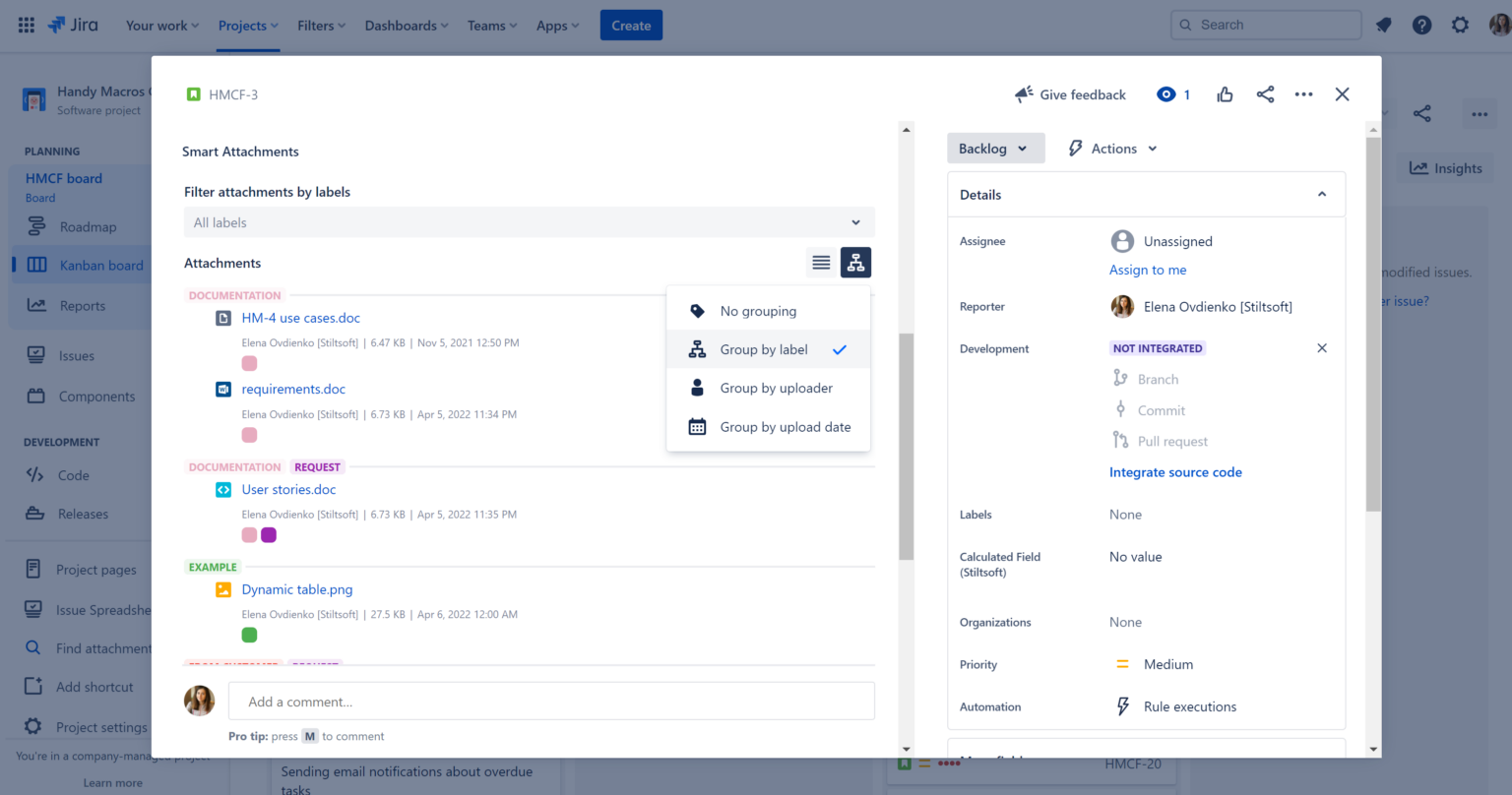 Search, Filter, And Delete Attachments In Jira Software - Stiltsoft