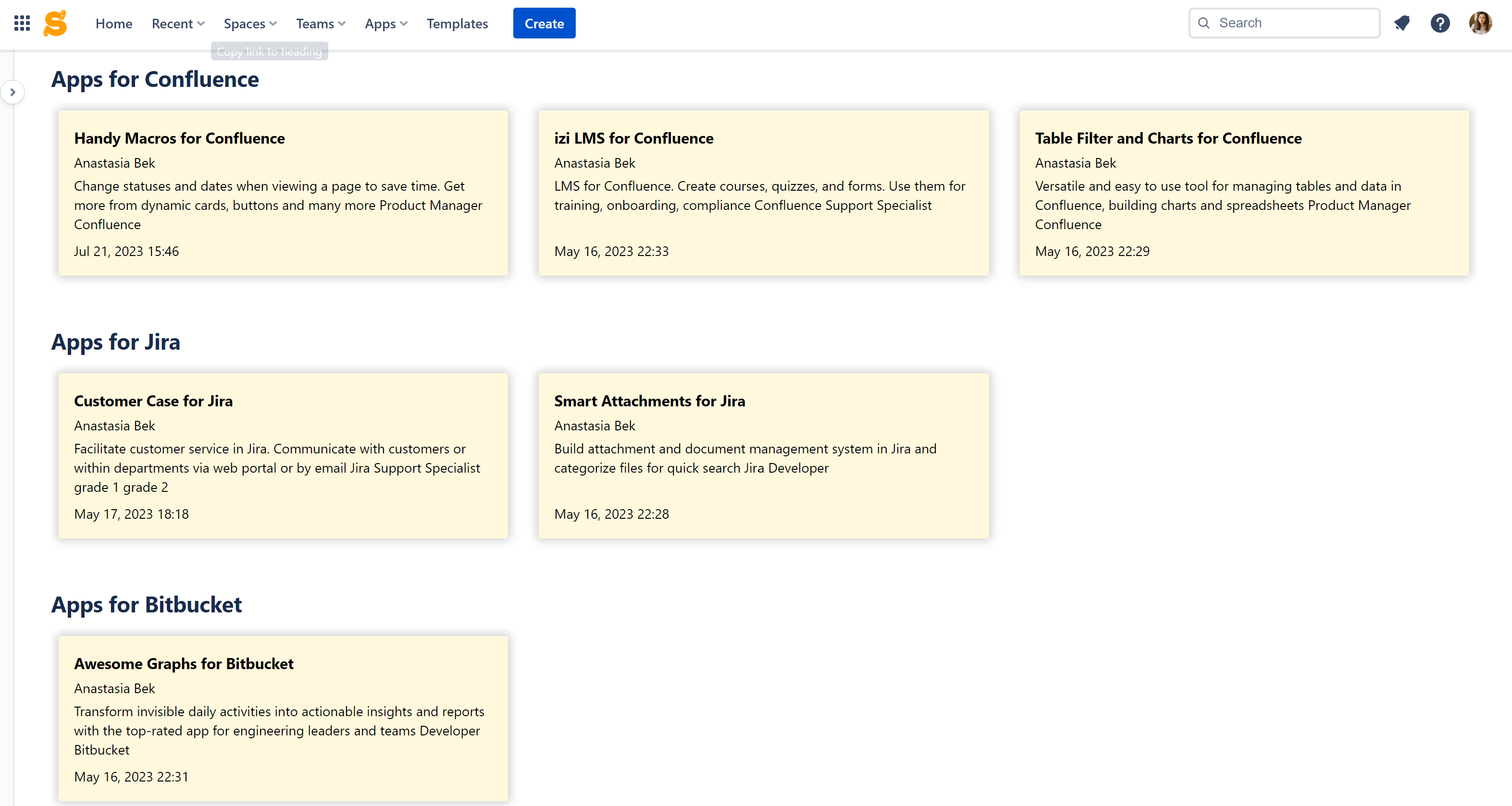 You can add sub-categories to help users navigate through pages faster. This is easily done with Handy Cards based on Confluence page labels.