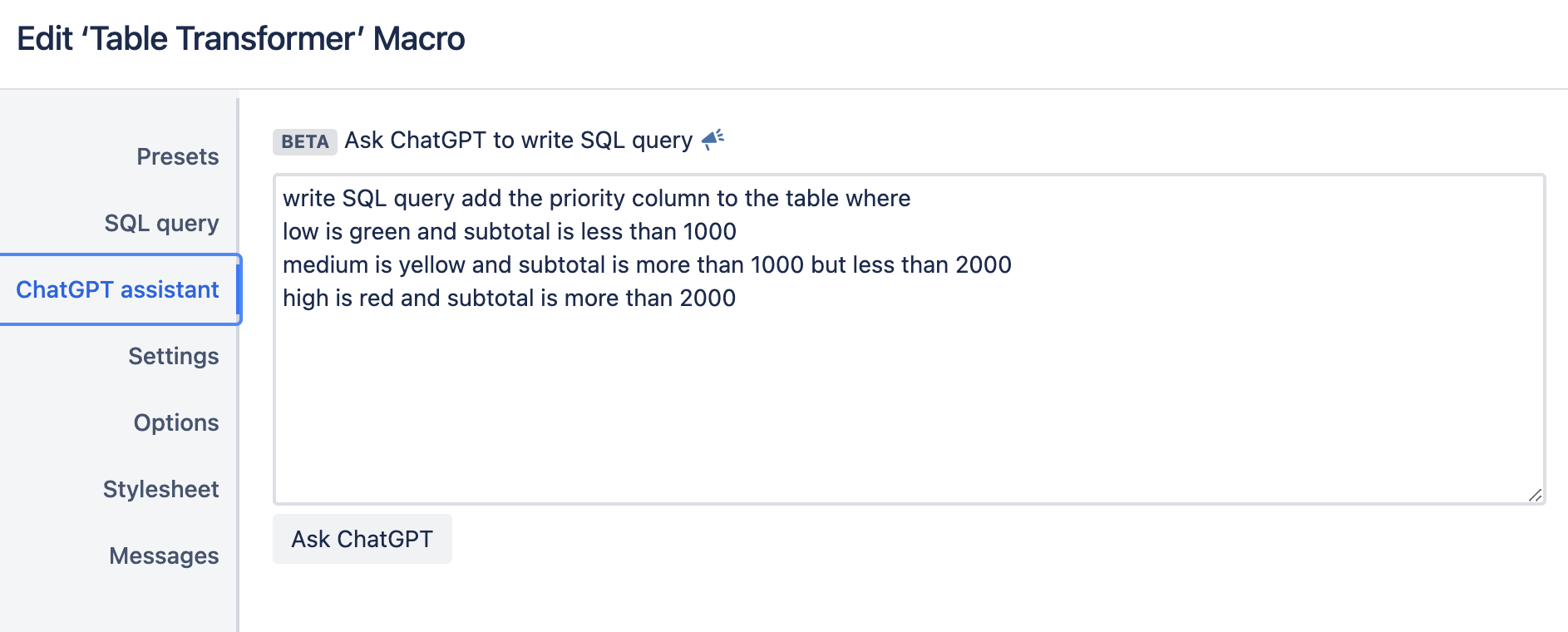 AI written query for SQL