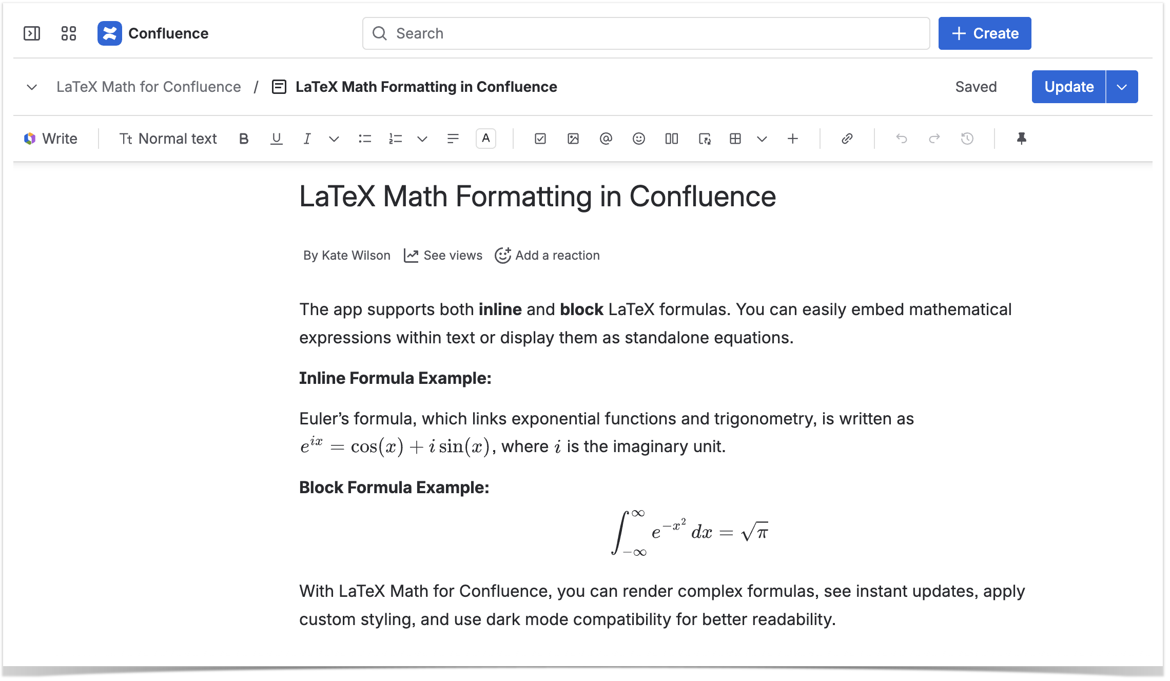 10 Confluence Best Practices Your Users Should Know 10 Keep technical pages clean with LaTeX Math for Confluence