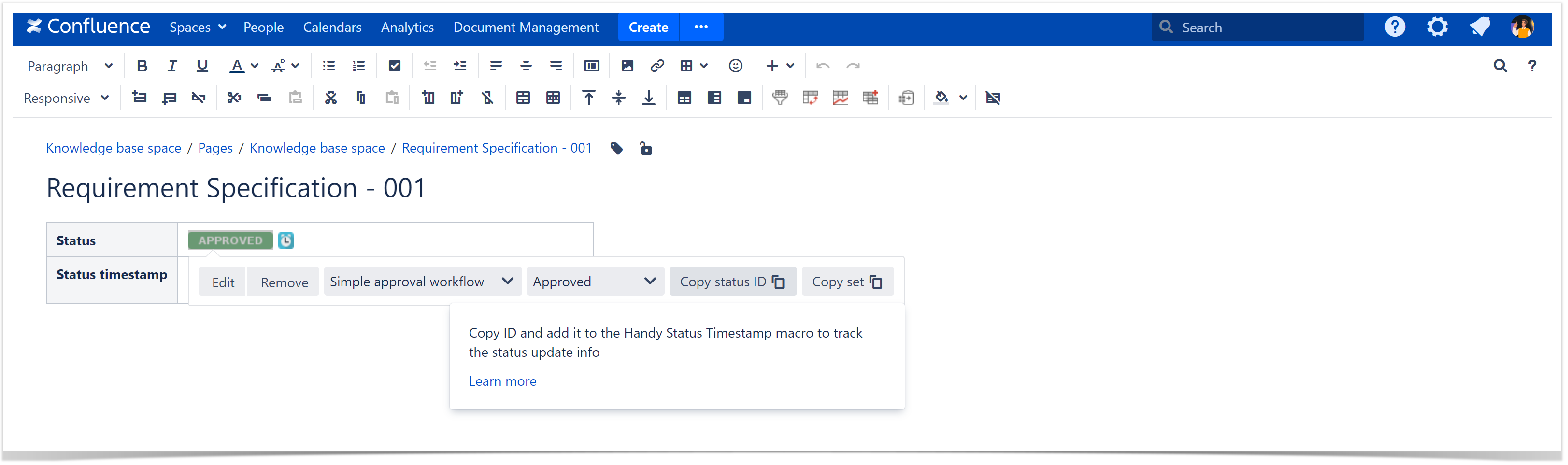 automate adding status timestamps