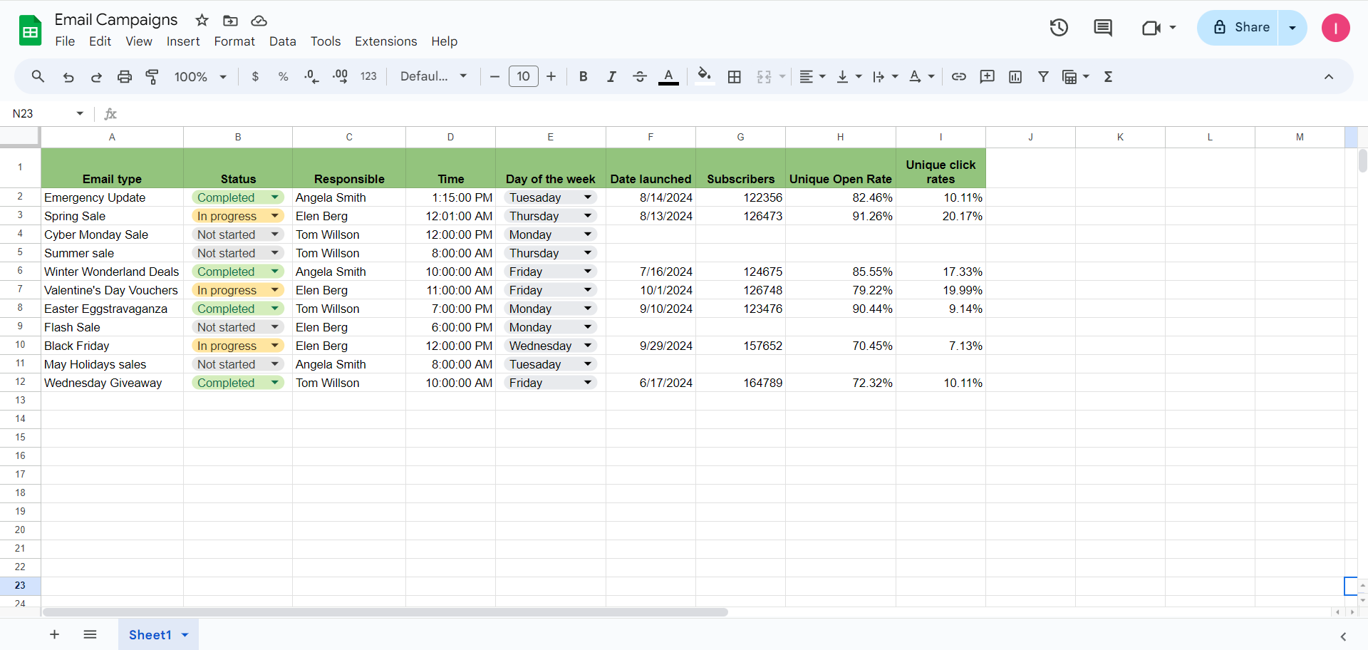 Spreadsheet file