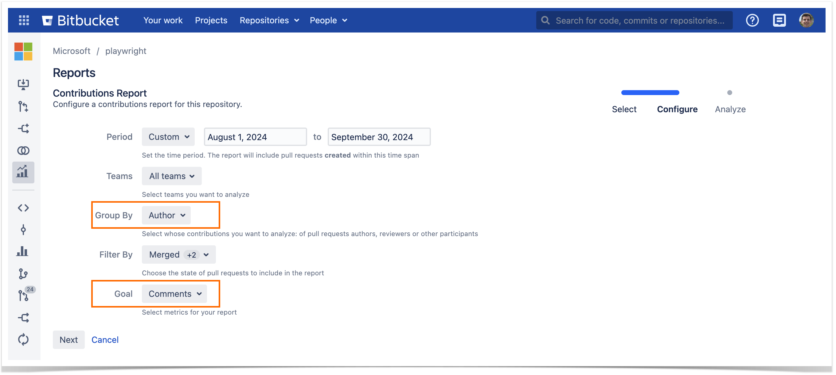 view the number of pull request comments by reviewer in Bitbucket