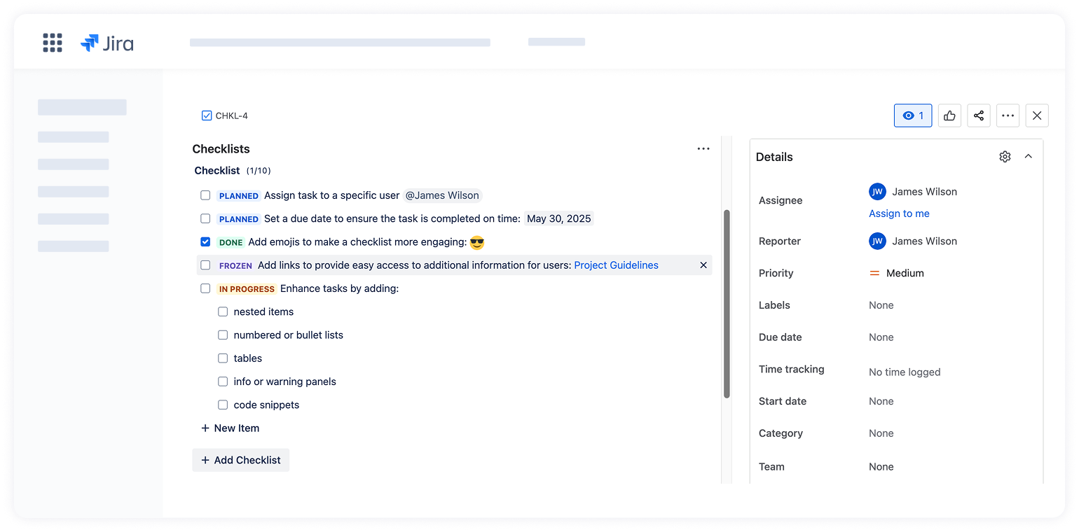 Checklist for Jira Cloud | Smart ToDo Lists 