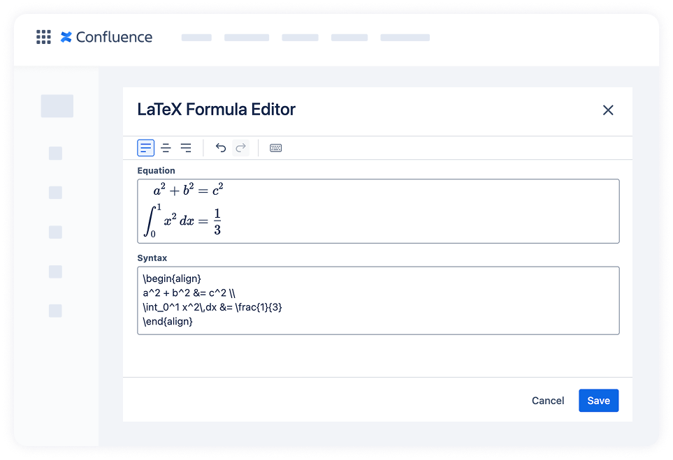 Insert Multiline Equations in Confluence using LaTeX Math foe Confluence