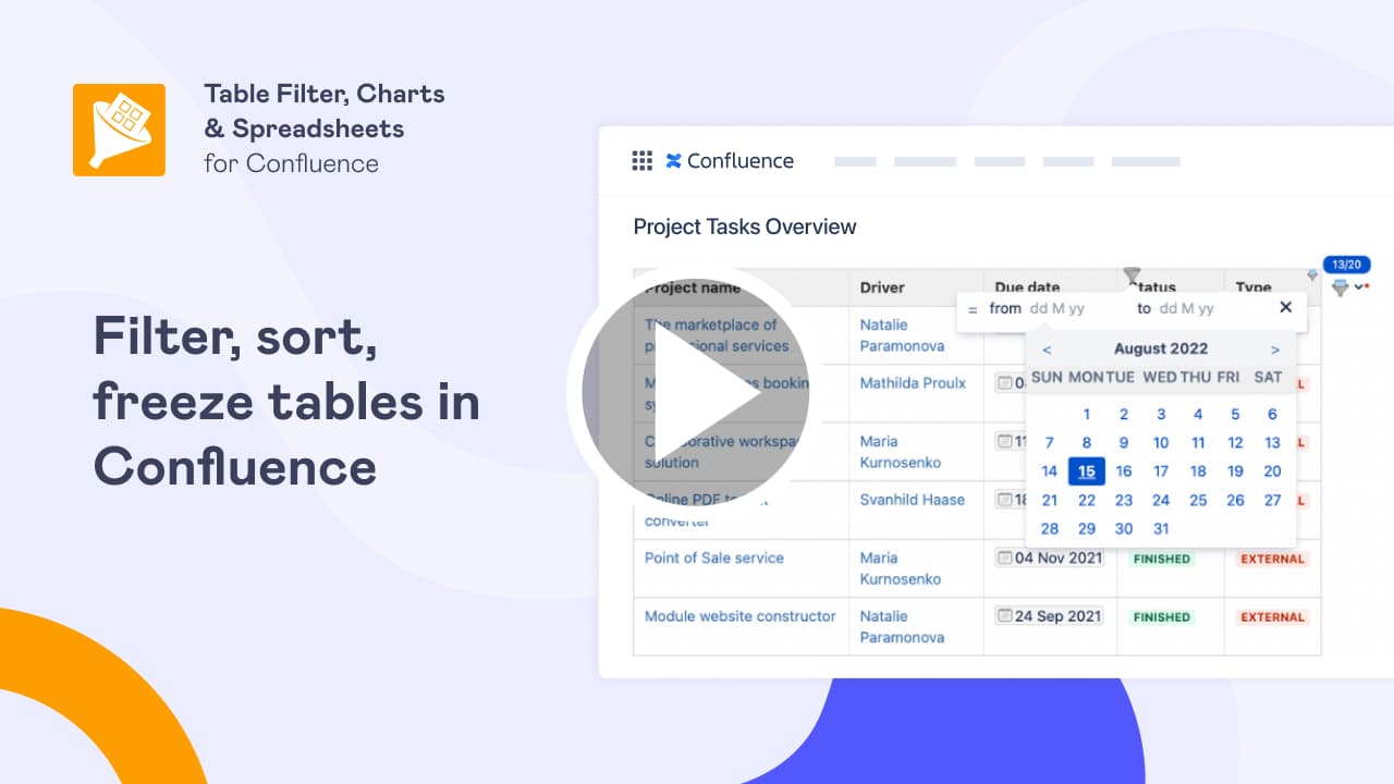 Watch a video on how to filter tables