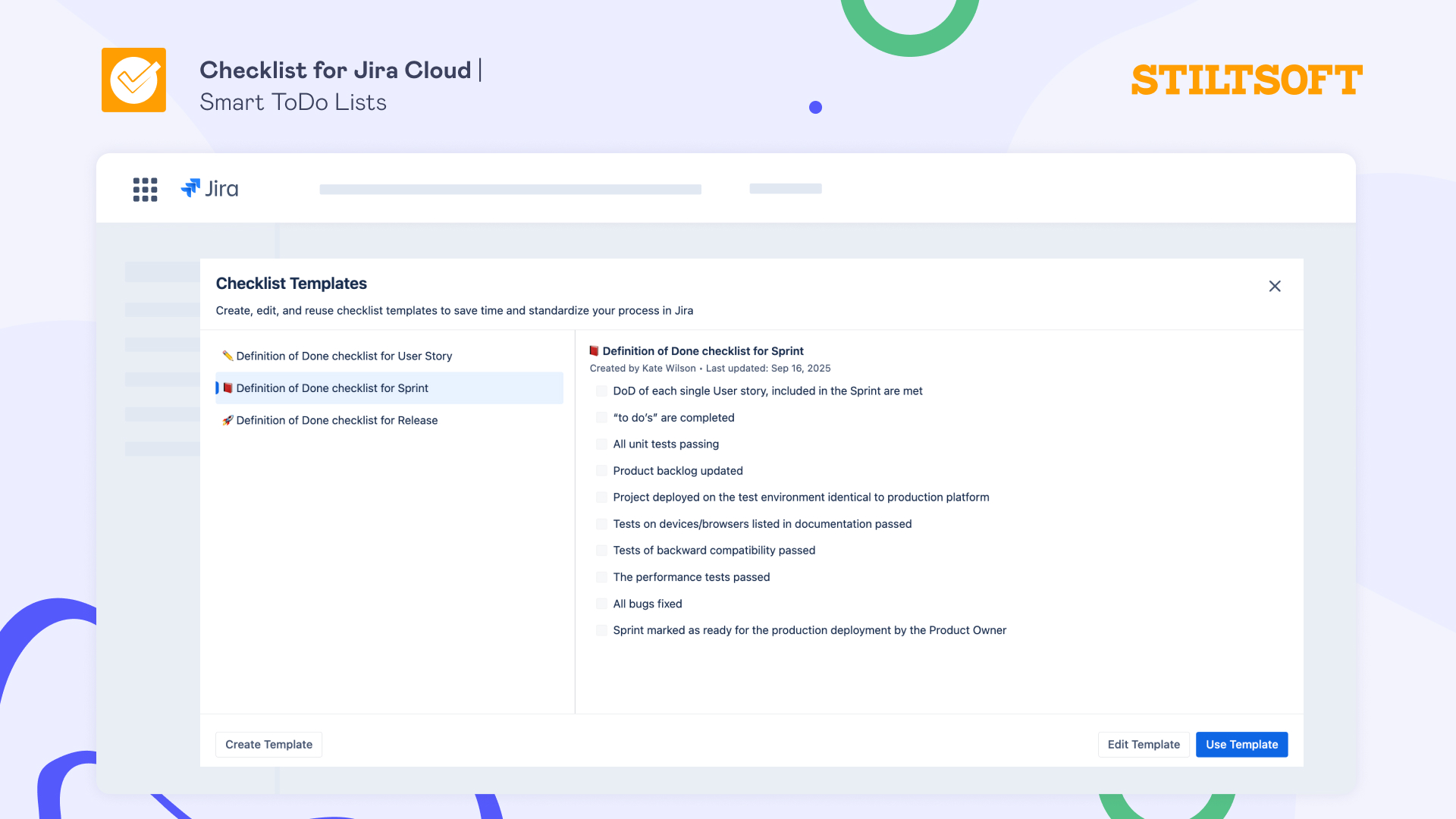 Definition of Done Jira: example of DoD template