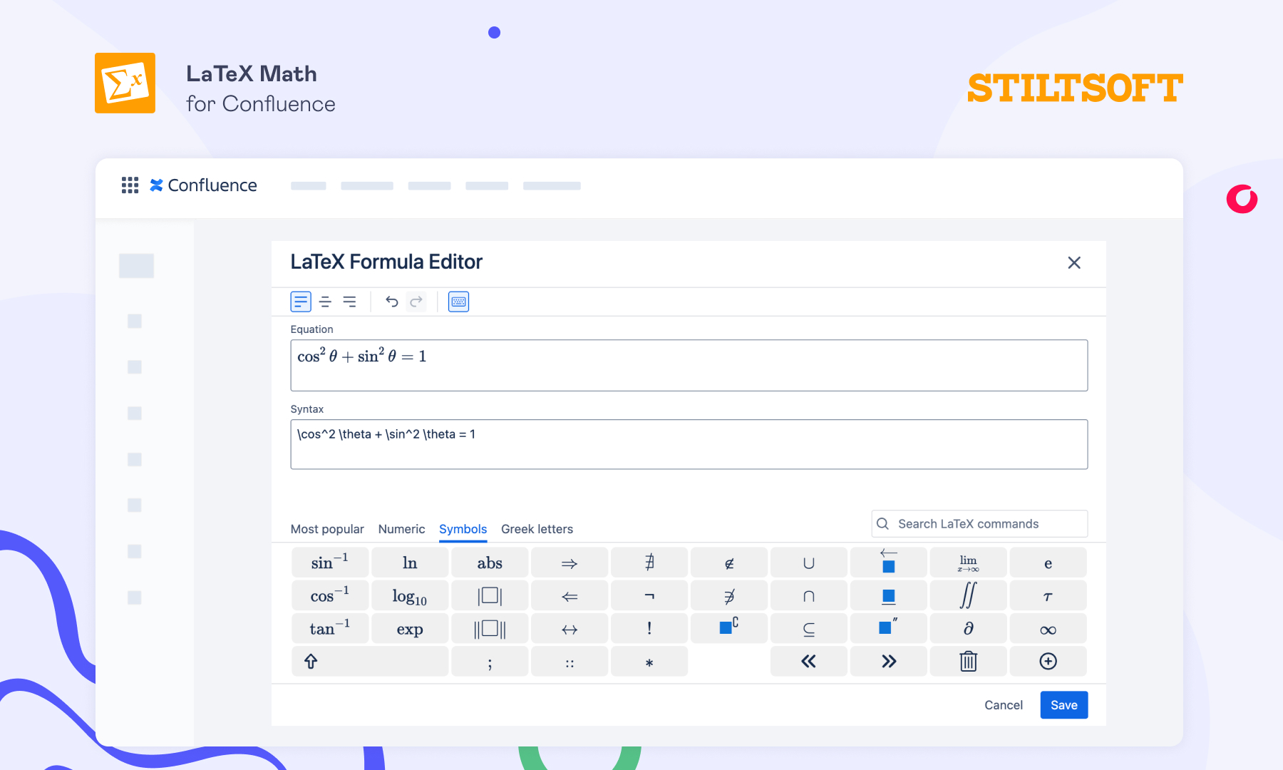 Math Functions with LaTeX in Confluence