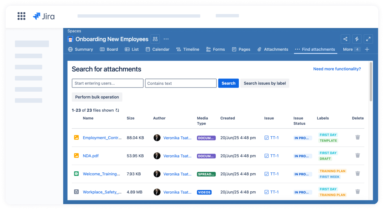 Smart Attachments to improve employee document management