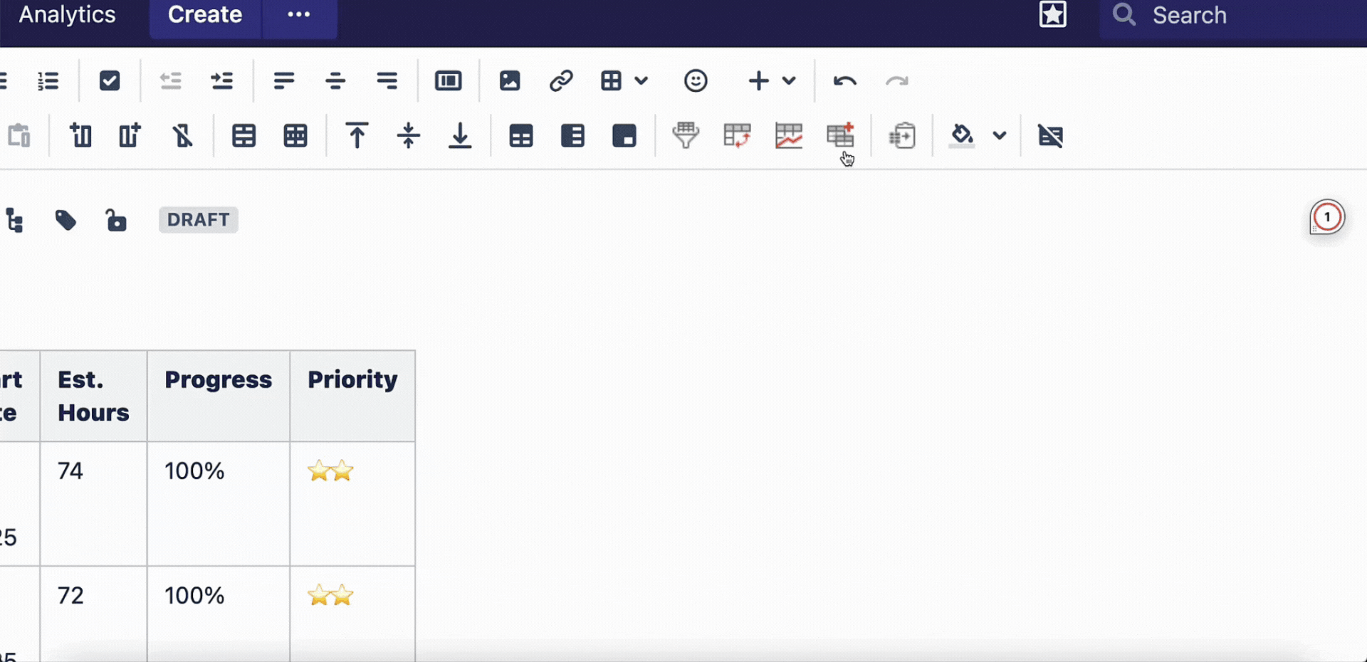 Confluence Cloud Migration: 5 Differences in the Table Filter, Charts & Spreadsheets app 7 Gif: different editor panels in Data Center and Cloud