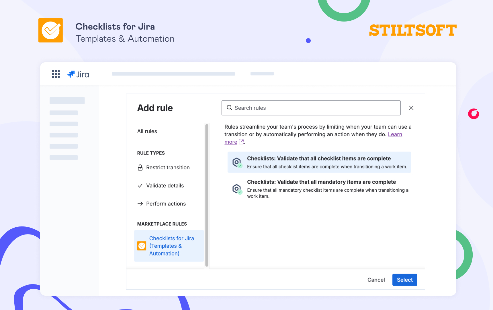 Checklists for Jira validator to make sure that a user story doesn’t slip through before all Acceptance Criteria are done.