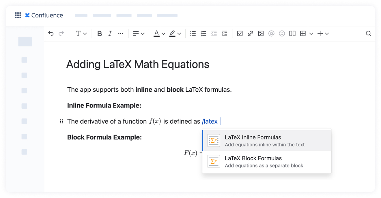 LaTeX in Confluence: How Technical Teams Write Formulas 4 How to Start with LaTeX Math for Confluence
