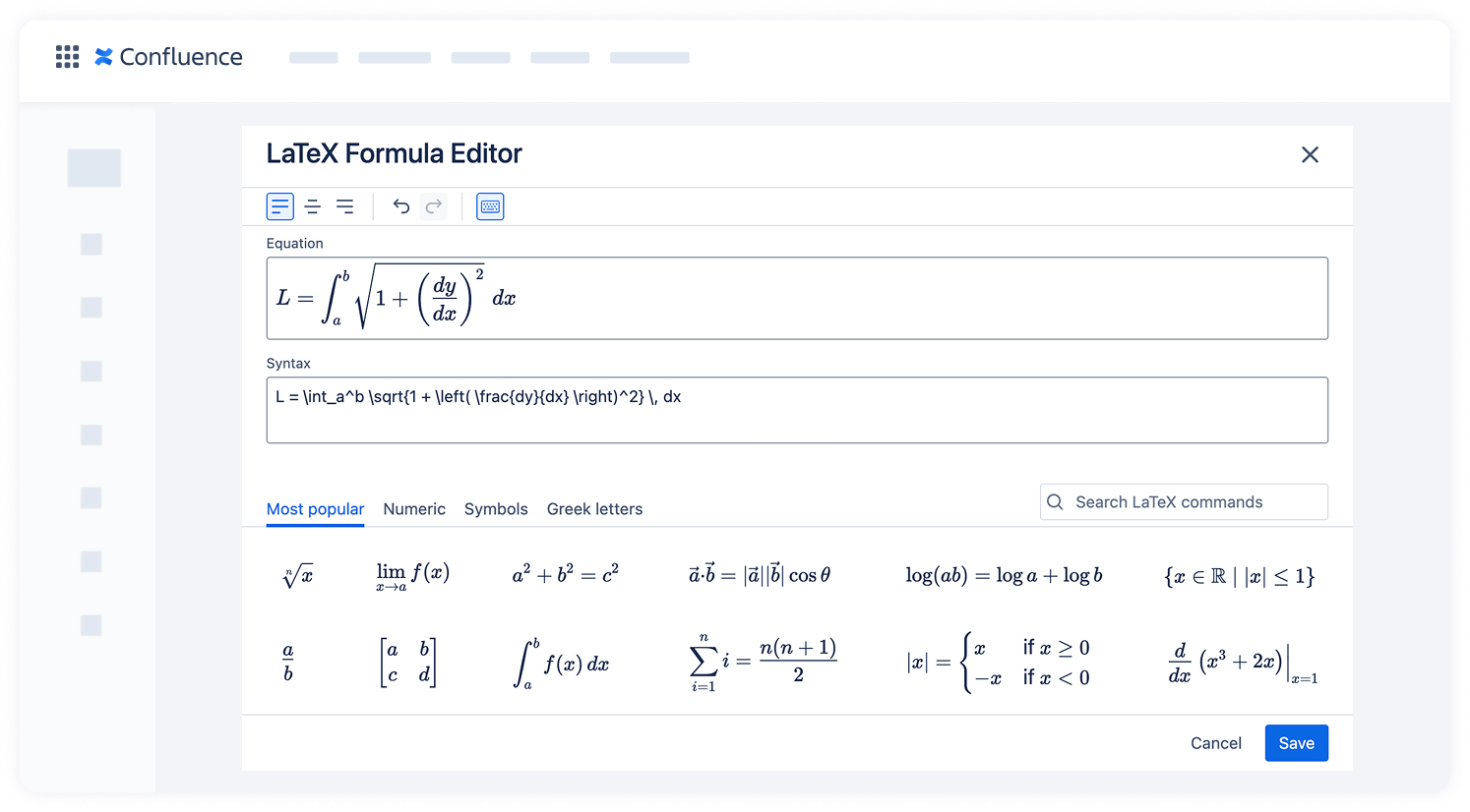 LaTeX in Confluence: How Technical Teams Write Formulas 3 LaTeX Math for Confluence: adding formulas in documentation with live preview
