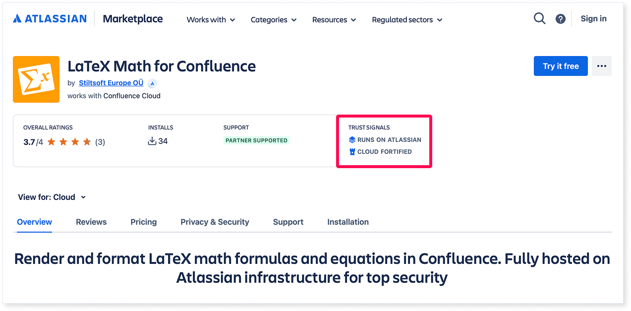 How to Choose Secure App for LaTeX Formulas in Confluence 2 The LaTeX Math for Confluence app is built on Forge, runs on Atlassian infrastructure, has the Cloud Fortified badge