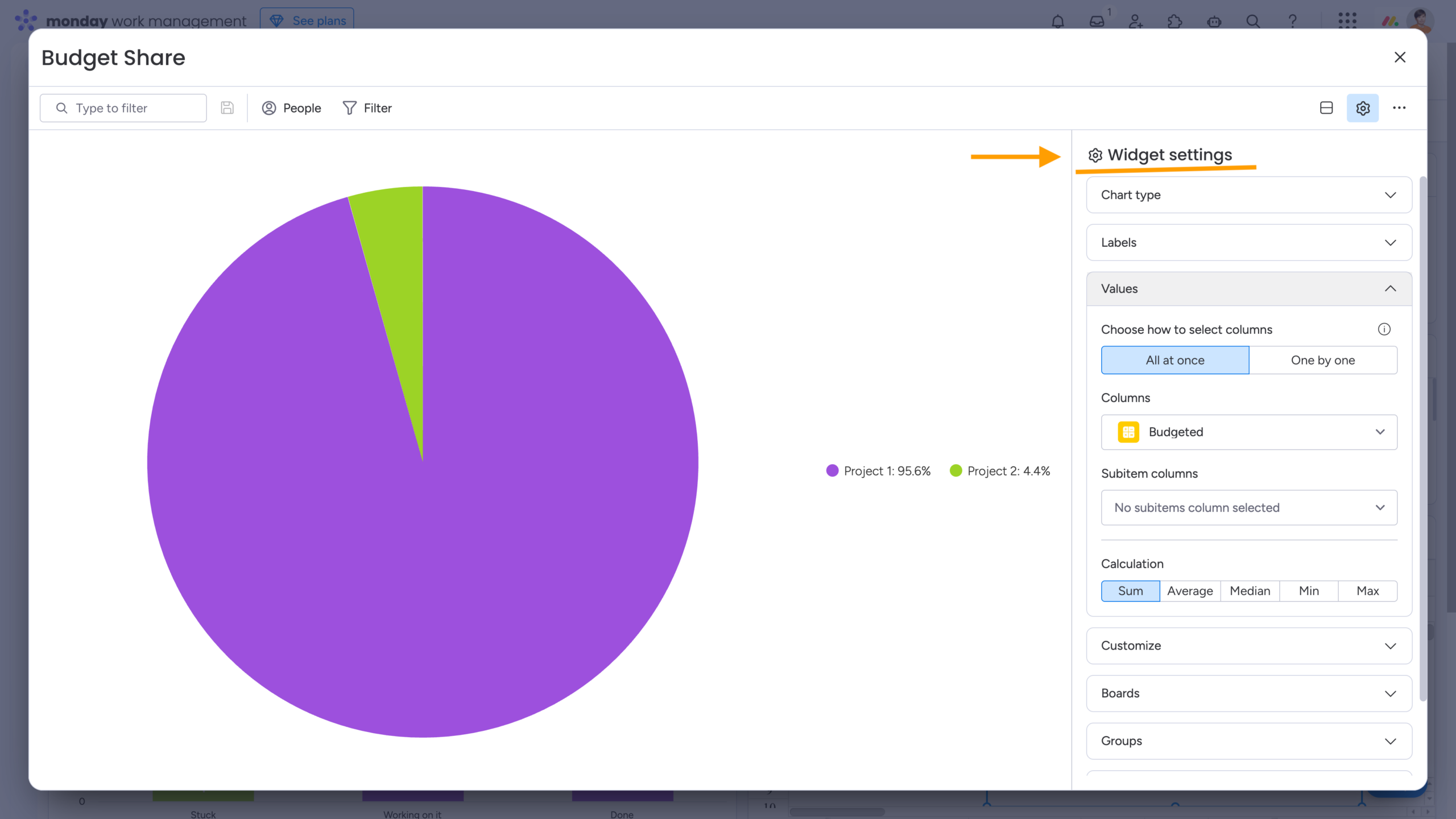 How Dashboards Work in monday: An Overview Tutorial for Teams 17 monday Dashboard widgets, Chart widget