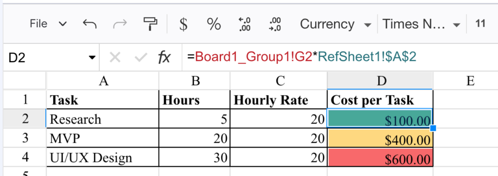 How Dashboards Work in monday: An Overview Tutorial for Teams 23 Excel-like cross-sheet calculations with standard cell formulas and conditional formatting in monday.com