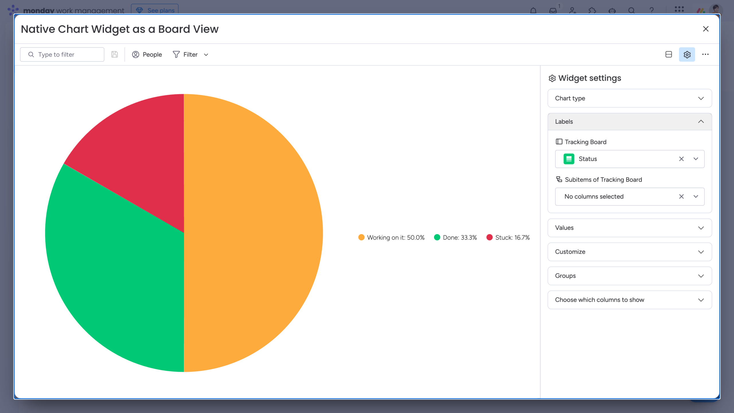 Two-Minute How-To: Getting Current and Historical Status Distribution in monday.com 2 Native monday.com Chart Widget
