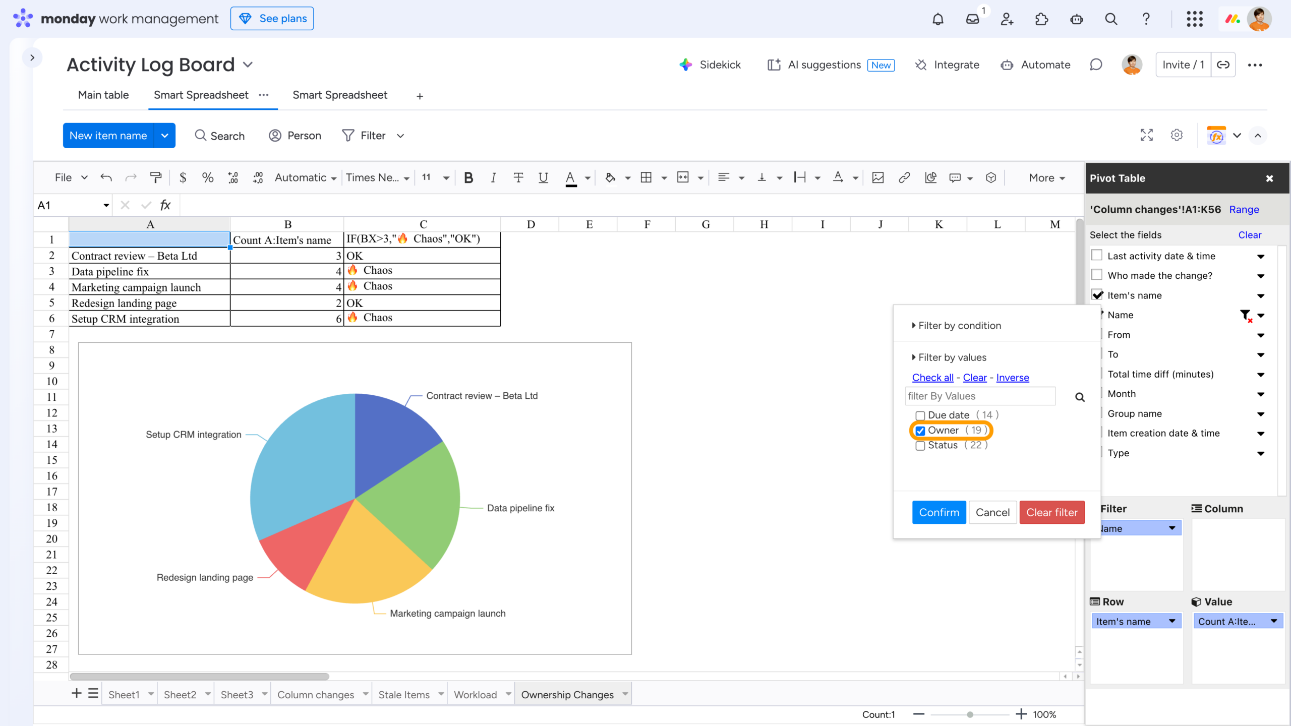 Two-Minute How-to: Auditing Team Workflows in monday.com Using the Activity Log 7 Track ownership in monday.com Excel tools