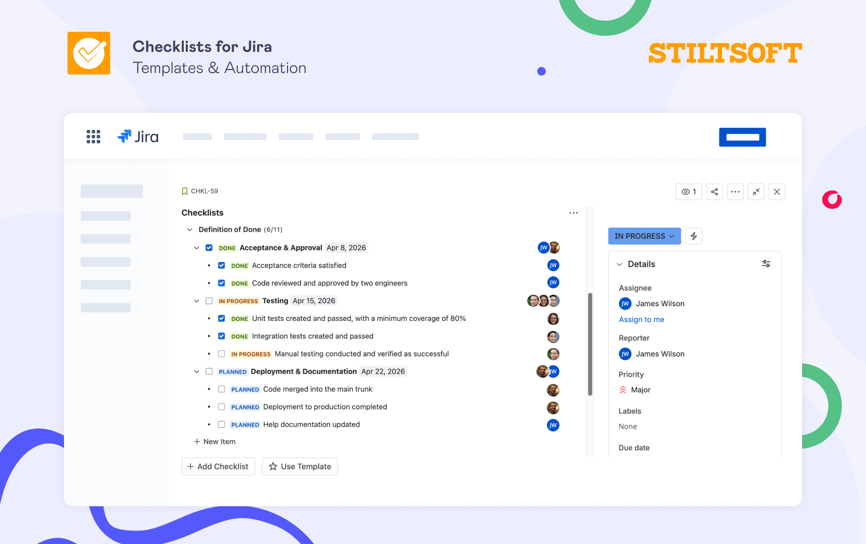 How to Choose the Best Jira Checklist App: 6 Key Considerations for Teams 7 Jira Checklists by Stiltsoft uses the Atlassian editor, which means checklists feel like a natural extension of Jira. With nested checklists and collapsible items, the app allows teams to structure complex workflows, group related tasks, and keep Jira tasks readable even when processes become detailed.