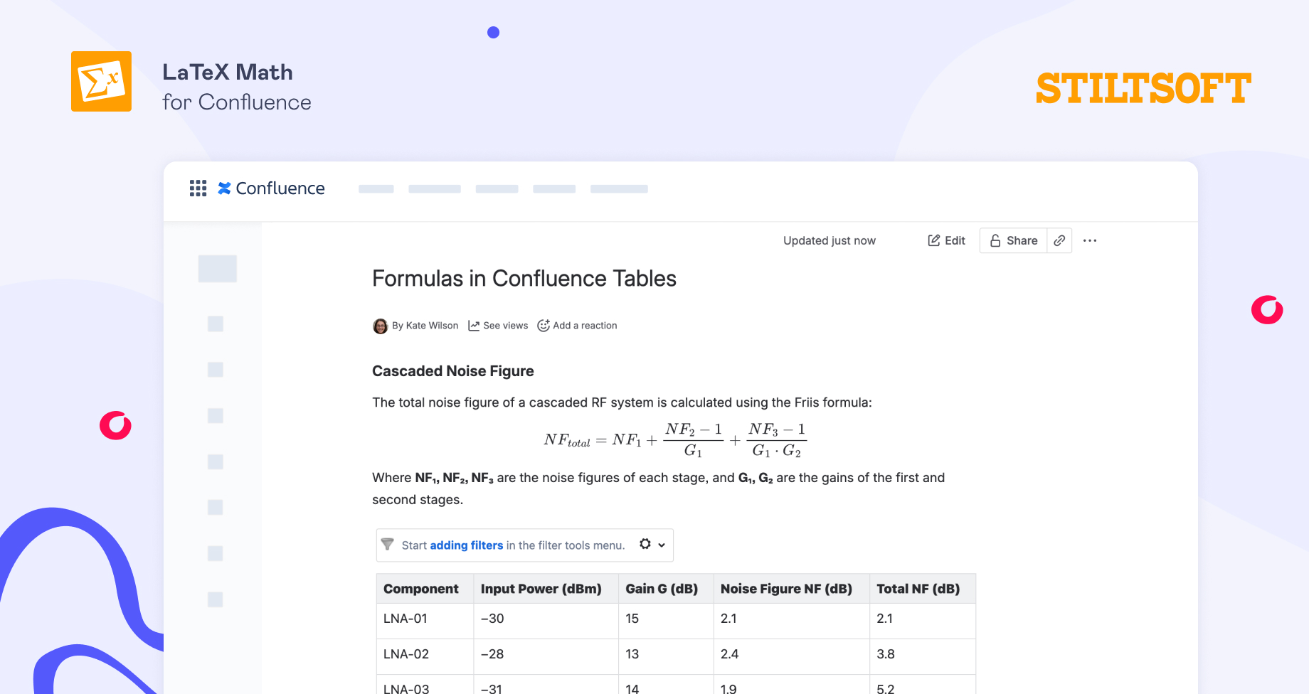 Formulas in Confluence Tables: What You Can and Can't Do (and How to Fix the Gap) 6 LaTeX Math block formula above a Table Filter table in Confluence — an example of documenting formulas in Confluence alongside the data that depends on them.