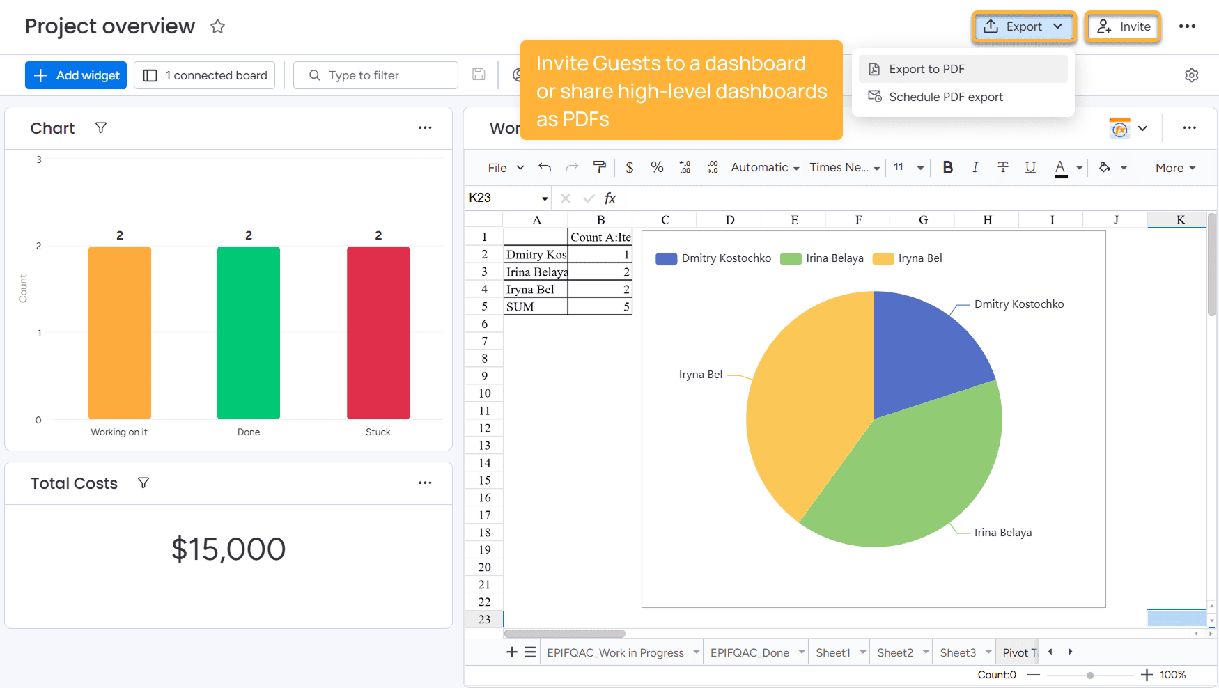 External Collaboration on monday.com: A Complete Guide 14 Schedule dashboard reports as PDF on monday