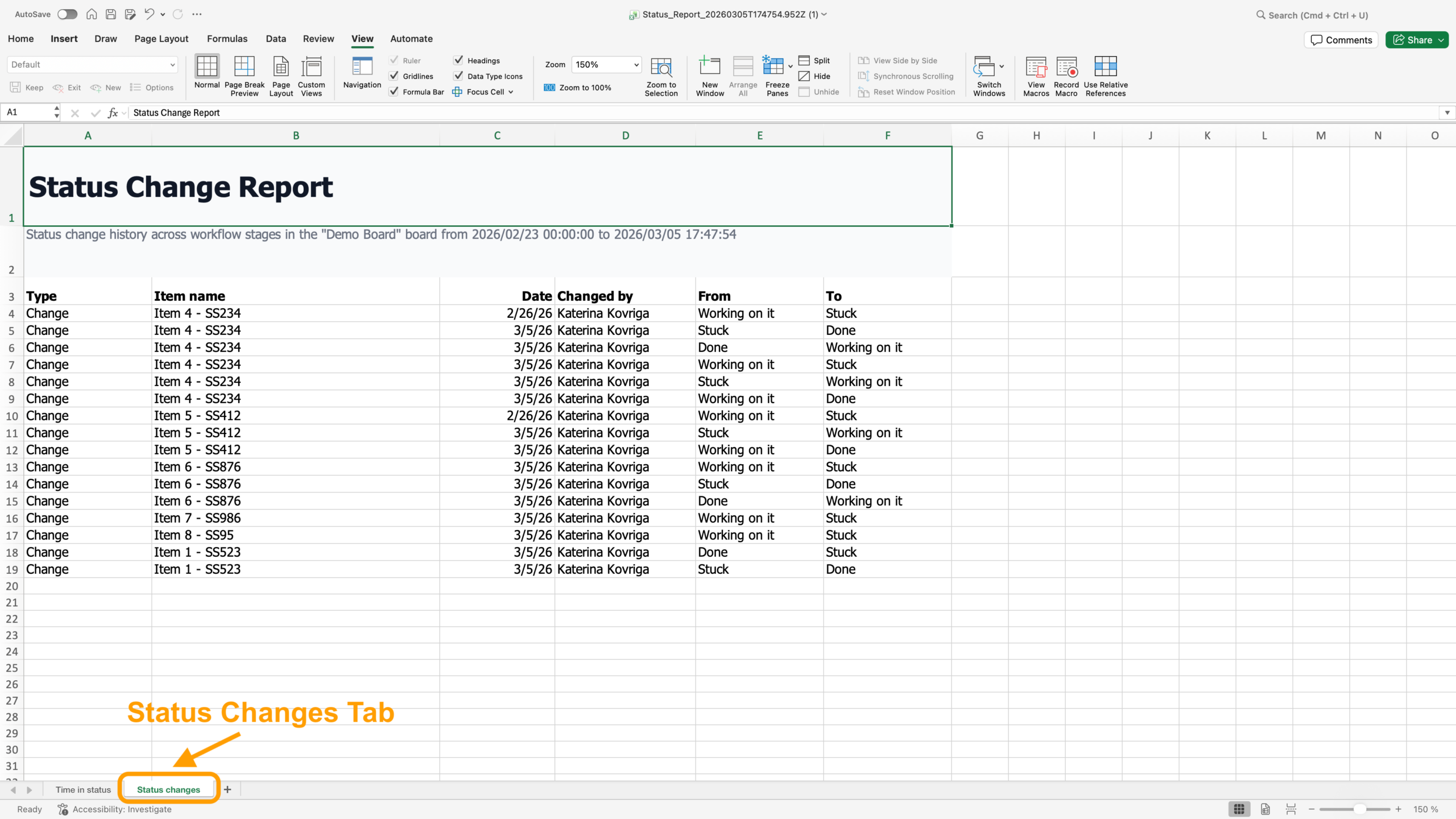 How to Monitor Project Health in monday.com with Custom Reports 22 Status Report, Status Changes, custom report in monday.com