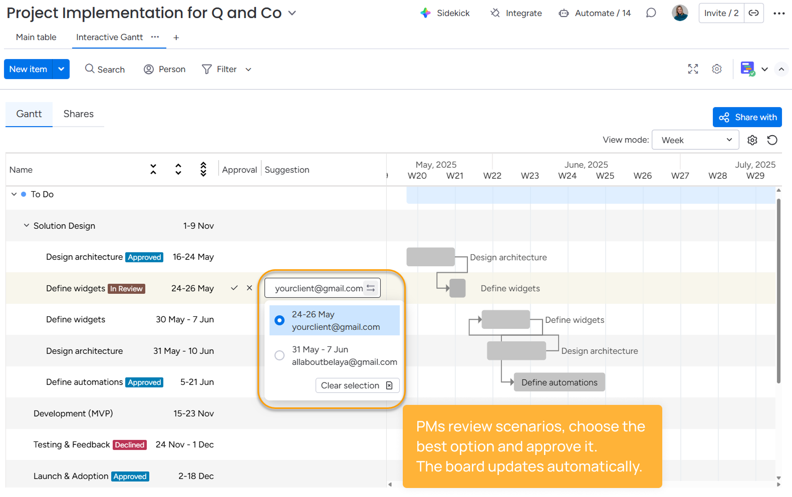 External Collaboration on monday.com: A Complete Guide 16 Test versions gantt chart monday.com