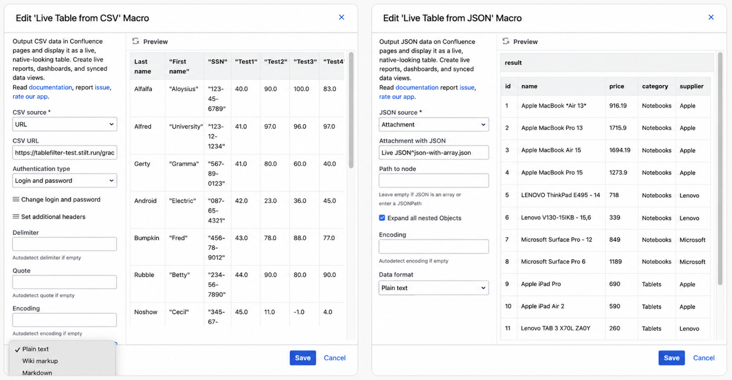 Best Ways to Import CSV & JSON Data into Confluence Cloud 13 Live Tables from CSV & JSON for Confluence