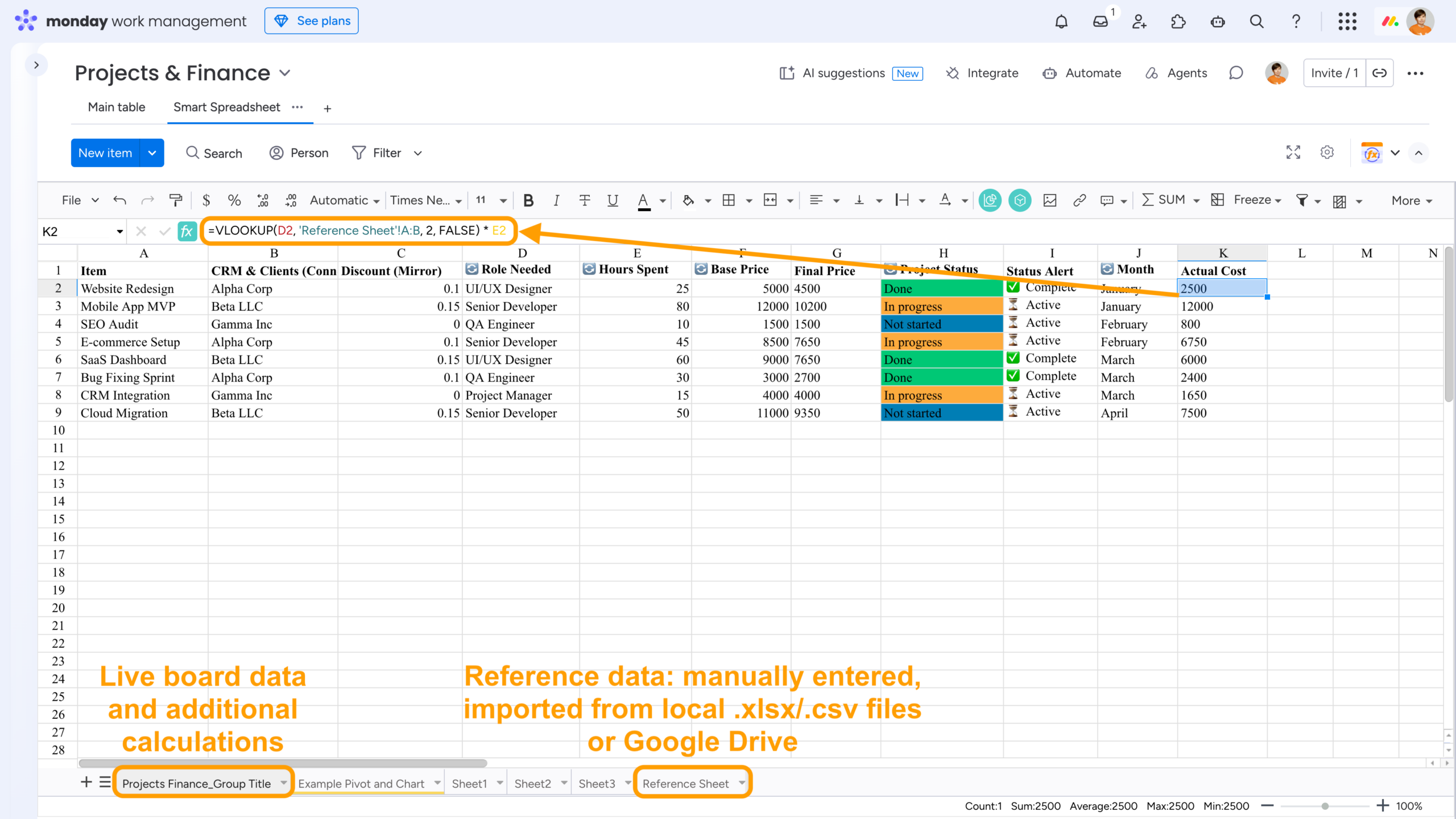 How to Use Formulas in monday.com: Native Limits & Workarounds 18 monday.com LOOKUP calculations based on live board data and reference tables