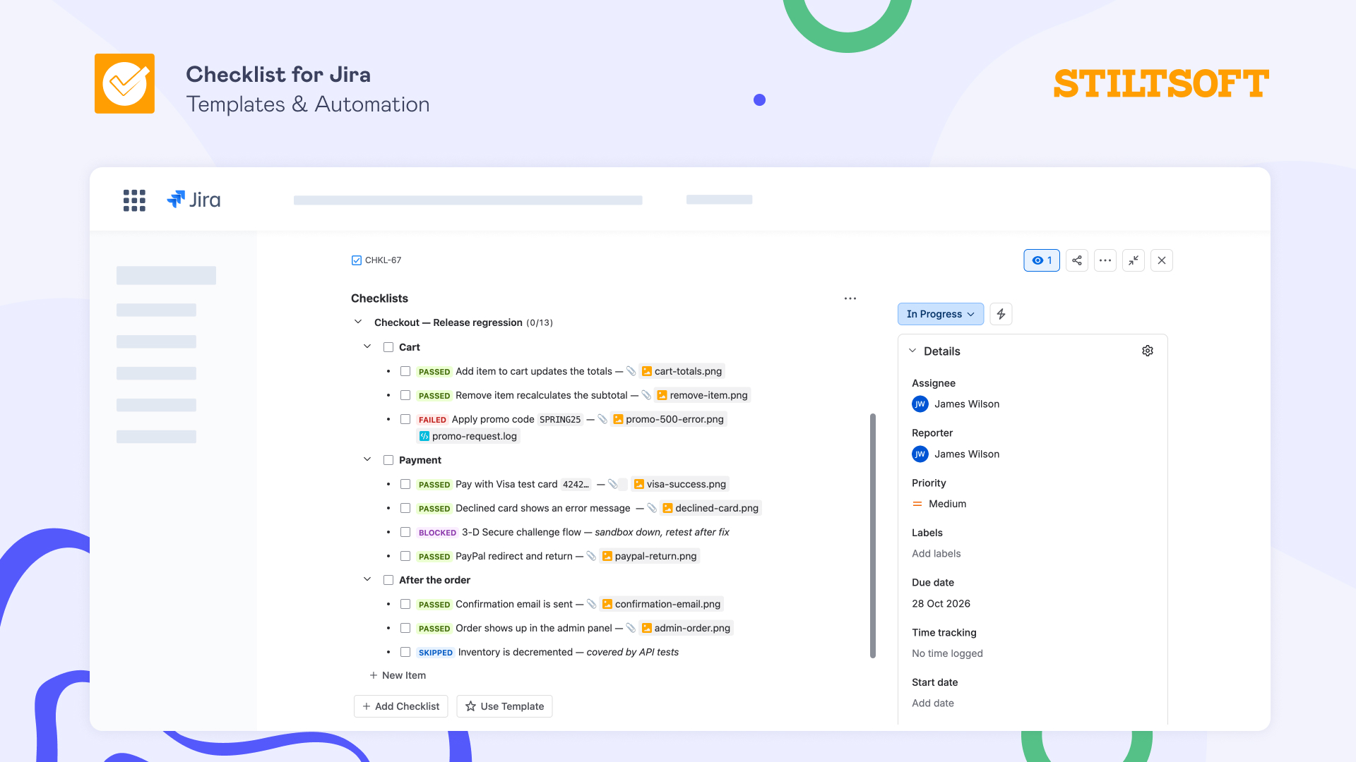 How to Add Images and Files to a Jira Checklist 6 Jira checklist with attachments turns an issue into a lightweight test management tool